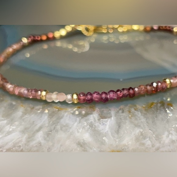 Umbra  Sapphire and Gold Fill Dainty Bracelet - Picture 8 of 9